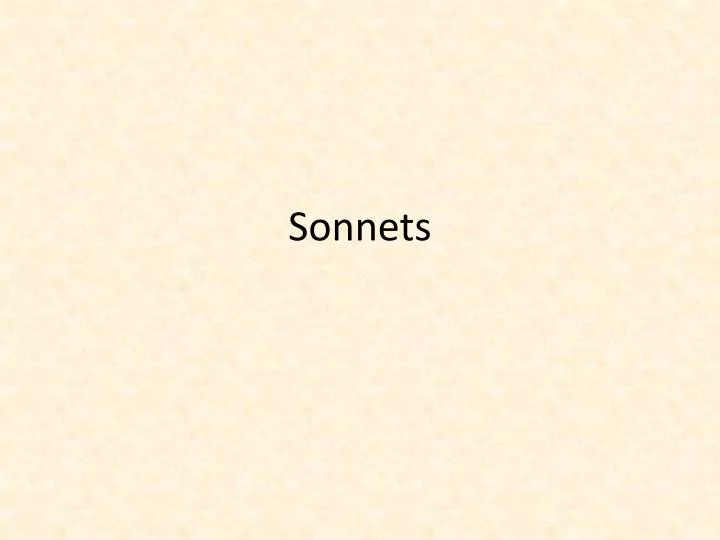 sonnets