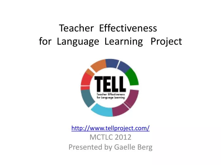 teacher effectiveness for language learning project
