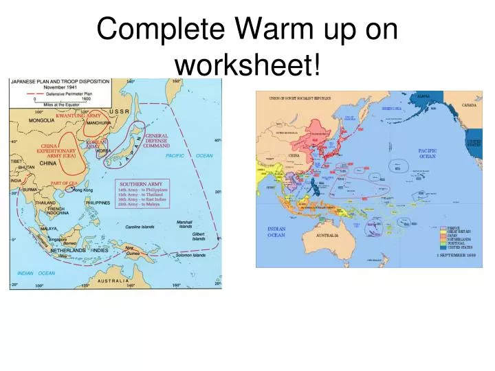 complete warm up on worksheet