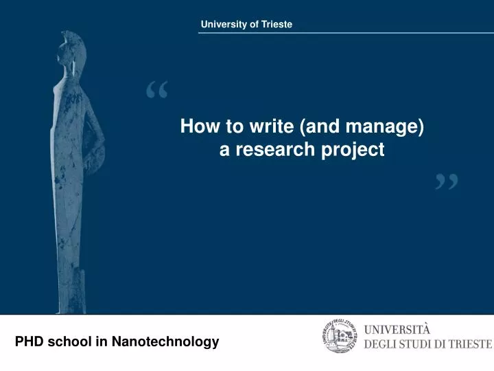 how to write and manage a research project