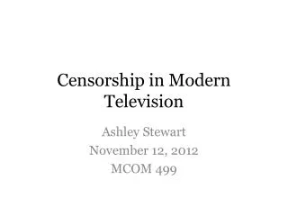 Censorship in Modern Television