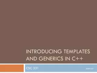 Introducing Templates and Generics in C++