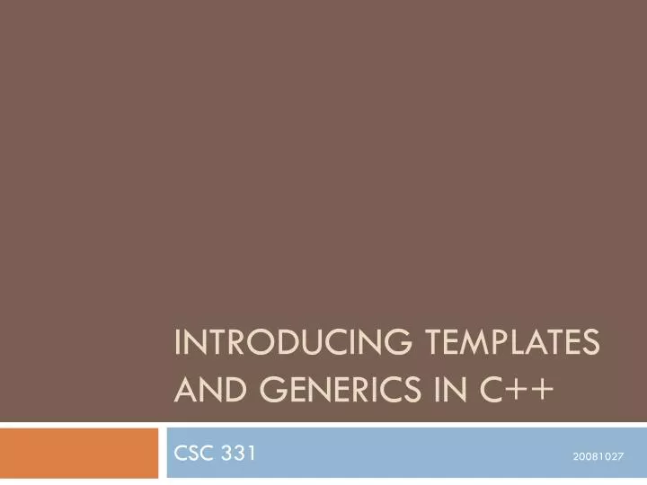 introducing templates and generics in c