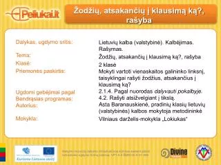 od i atsakan i klausim k ra yba