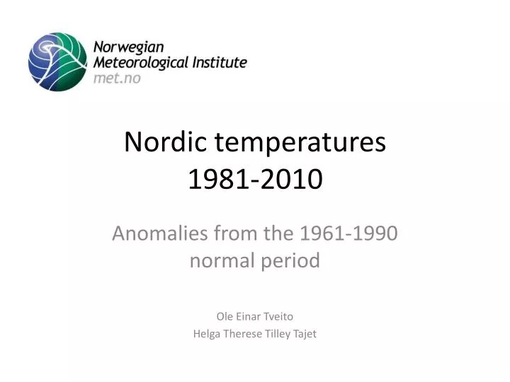 nordic temperatures 1981 2010