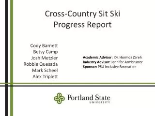Cross-Country Sit Ski Progress Report