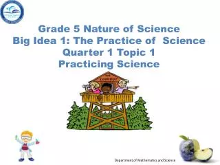 Grade 5 Nature of Science Big Idea 1: The Practice of Science Quarter 1 Topic 1