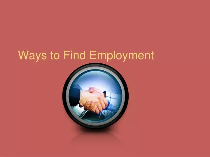 ways to find employment