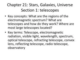 chapter 21 stars galaxies universe section 1 telescopes