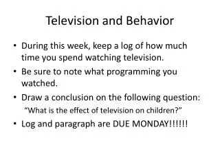 television and behavior