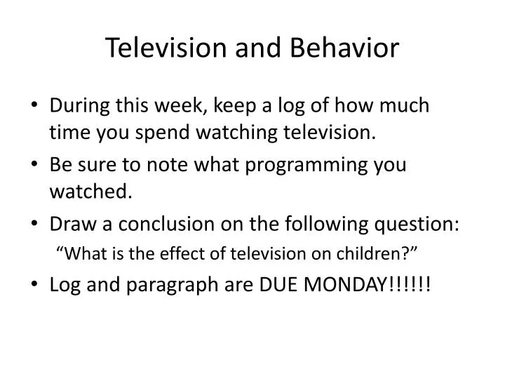 television and behavior