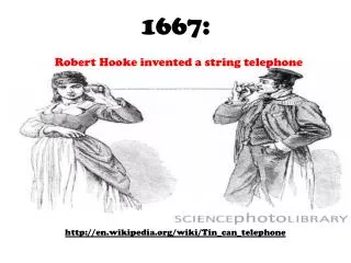 1667: Robert Hooke invented a string telephone