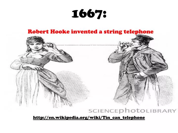 1667 robert hooke invented a string telephone