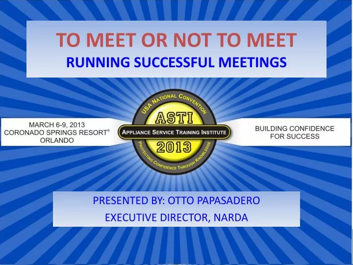 to meet or not to meet running successful meetings