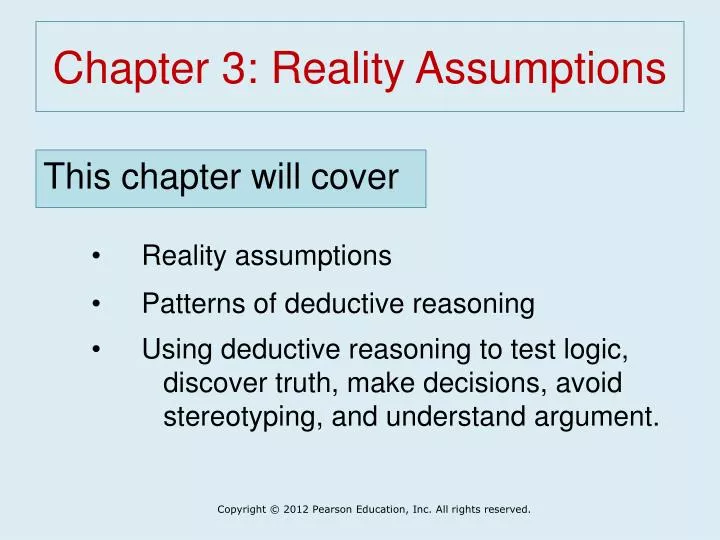 chapter 3 reality assumptions