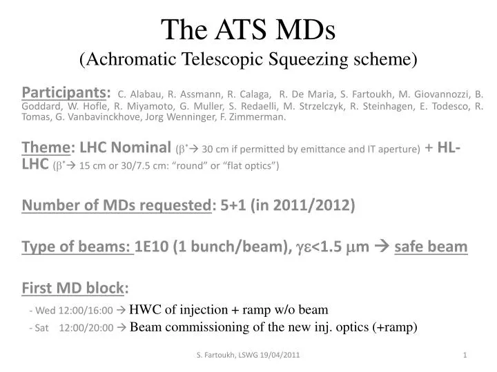 the ats mds achromatic telescopic squeezing scheme