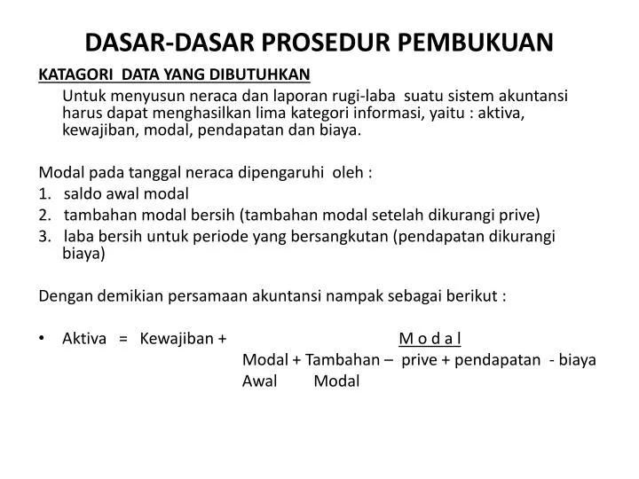 dasar dasar prosedur pembukuan