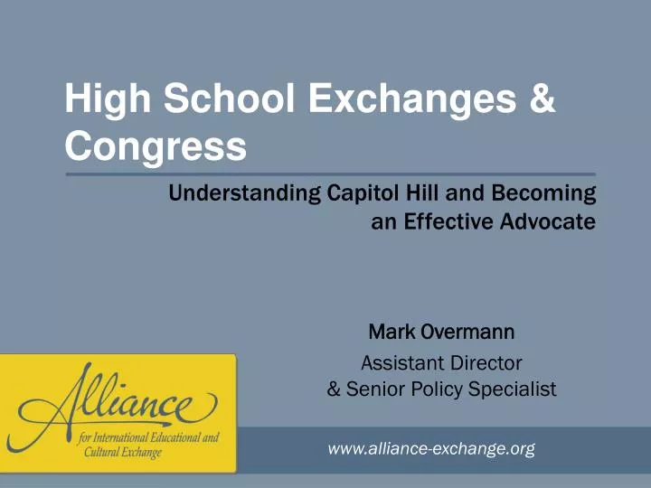 high school exchanges congress