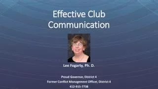 Effective Club Communication