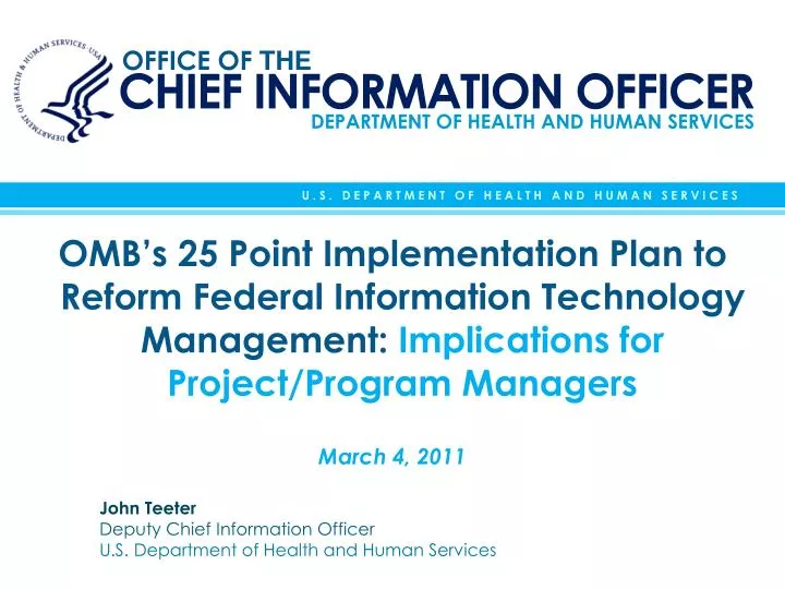 john teeter deputy chief information officer u s department of health and human services