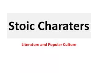Stoic Charaters