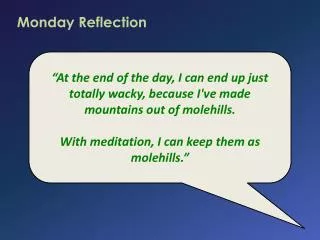 Monday Reflection