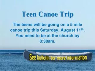 Teen Canoe Trip
