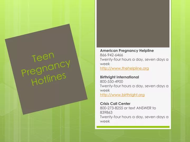 teen pregnancy hotlines