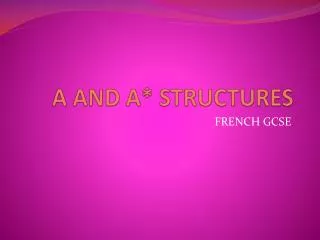A AND A* STRUCTURES