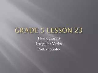 Grade 5 Lesson 23