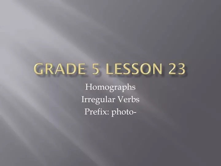 grade 5 lesson 23