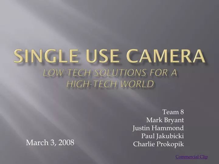 single use camera low tech solutions for a high tech world