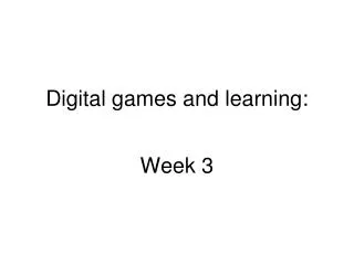 Digital games and learning: