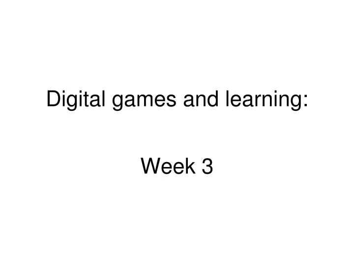 digital games and learning