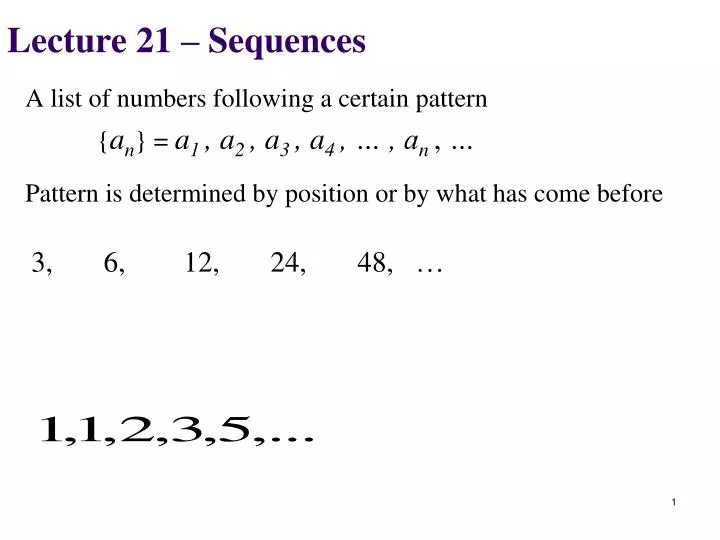 lecture 21 sequences