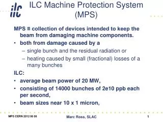 ILC Machine Protection System (MPS)