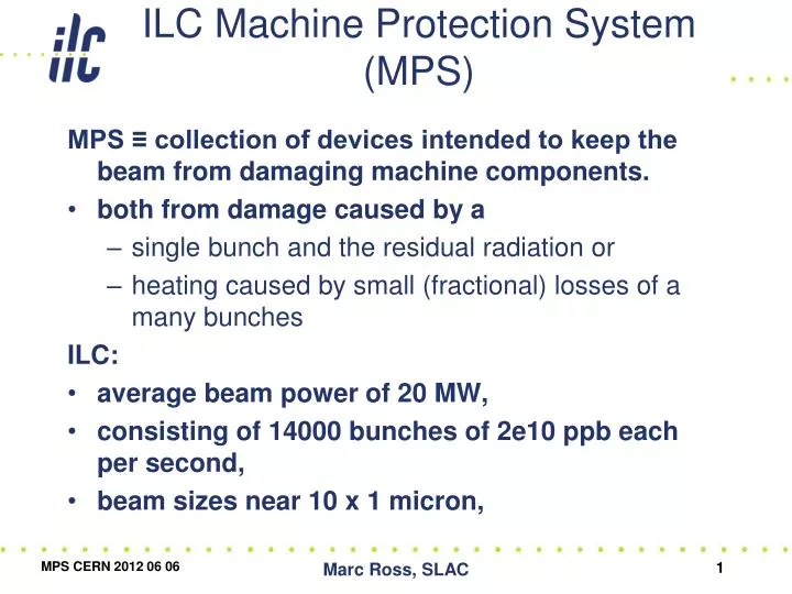 ilc machine protection system mps