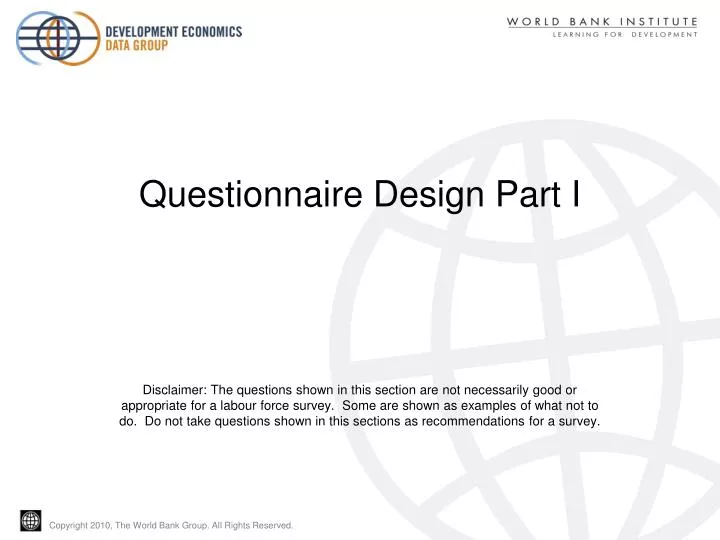 questionnaire design part i