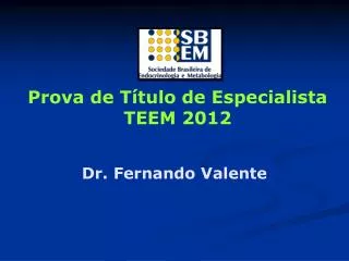 prova de t tulo de especialista teem 2012