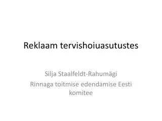 reklaam tervishoiuasutustes