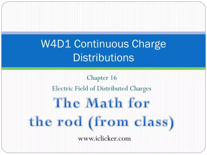 w4d1 continuous charge distributions