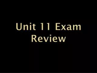 Unit 11 Exam Review