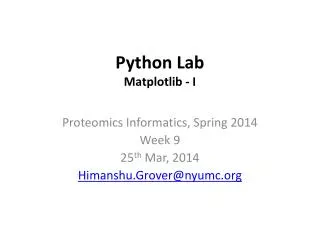 Python Lab Matplotlib - I