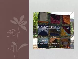 the 7 days quilt