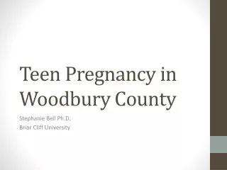 Teen Pregnancy in Woodbury County