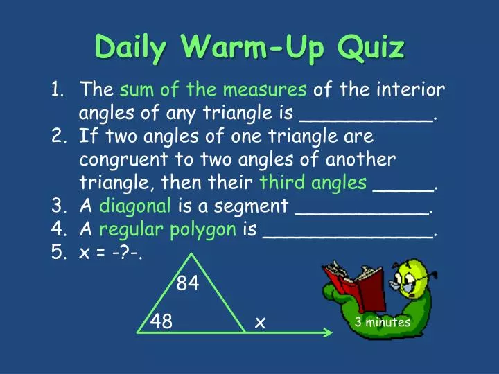 daily warm up quiz
