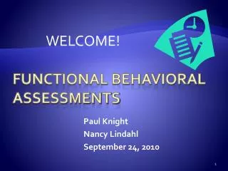 Functional Behavioral Assessments
