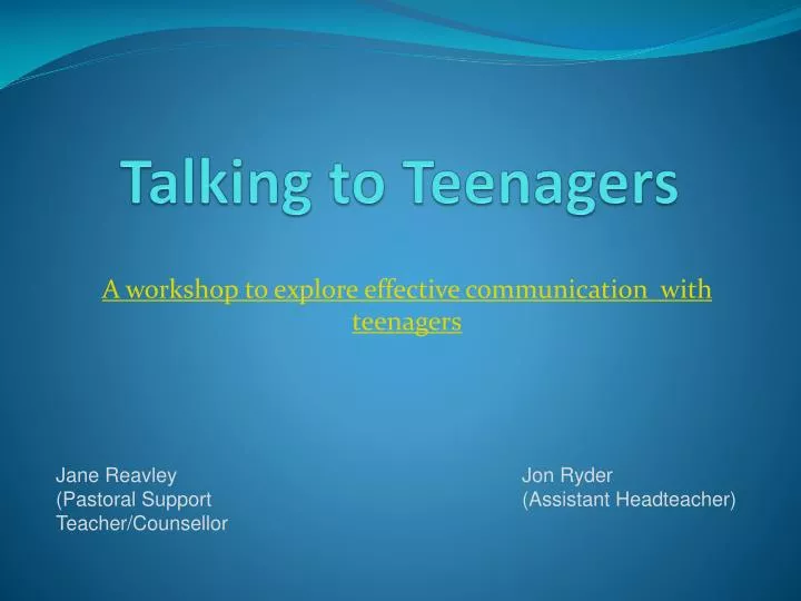 talking to teenagers