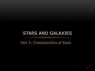 stars and galaxies