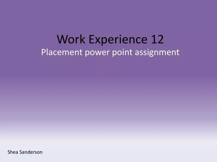 work experience 12